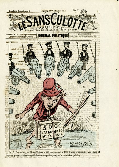 Illustratie voor de omslag van Le Sans-culotte, nr. 7 door Alfred Le Petit