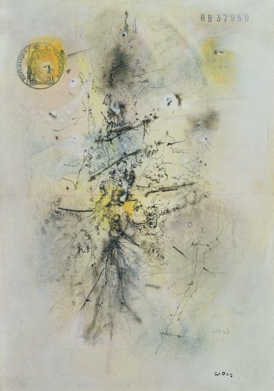 Het gestempelde vel papier door Alfred Otto Wolfgang Schulze Wols