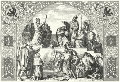 De doop van de Saksische hoofdman Widukind, 785 door Alfred Rethel