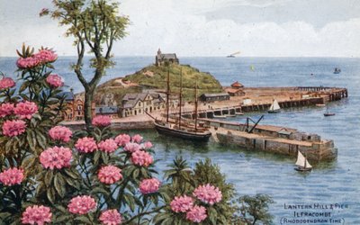 Lantaarnheuvel en Pier, Ilfracombe, (Rhododendrontijd) door Alfred Robert Quinton