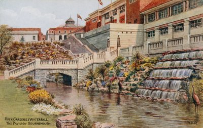 Rots tuinen en waterval, Het Paviljoen, Bournemouth door Alfred Robert Quinton