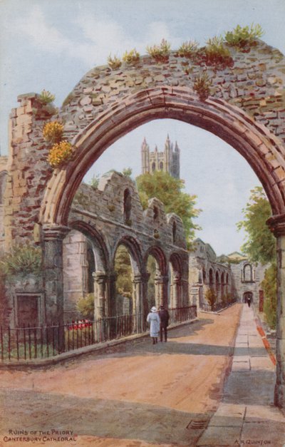 Ruïnes van de Priorij, Kathedraal van Canterbury door Alfred Robert Quinton