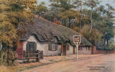 The Cat and the Fiddle Inn, New Forest door Alfred Robert Quinton