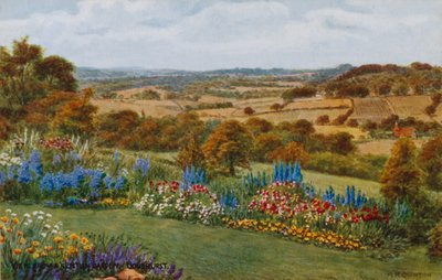 Uitzicht vanuit een Kentische tuin, Goudhurst door Alfred Robert Quinton