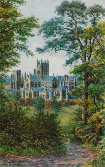 Kathedraal van Wells, vanaf Tor Hill door Alfred Robert Quinton