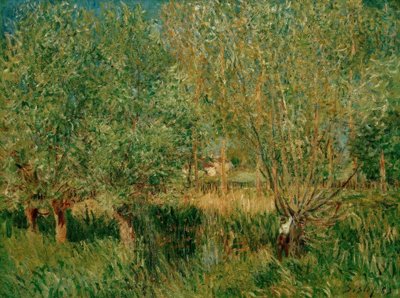 Wilgen aan de oever van de Orvanne door Alfred Sisley
