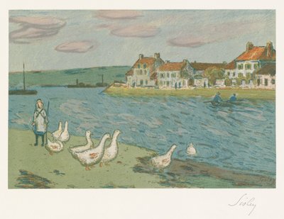 Oevers van de rivier door Alfred Sisley