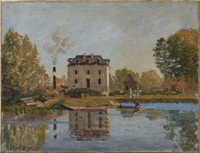 Fabriek aan de oevers van de Seine, Bougival door Alfred Sisley