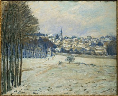 La neige a Marly-le-Roi ... (schilderij op doek) door Alfred Sisley
