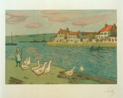 De ganzen door Alfred Sisley