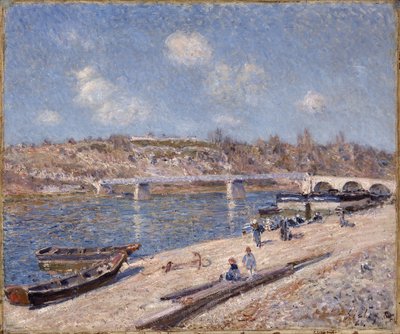 Het strand van Saint-Mammès door Alfred Sisley