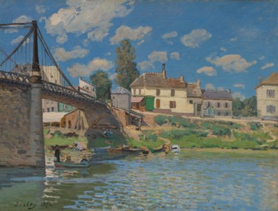 De brug bij Villeneuve-la-Garenne door Alfred Sisley