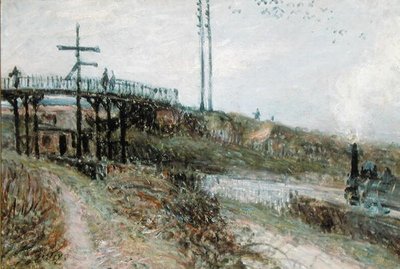 De Voetbrug over de Spoorlijn bij Sevres, c.1879 door Alfred Sisley