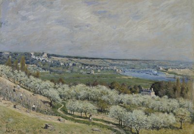 Het terras in Saint-Germain, lente door Alfred Sisley