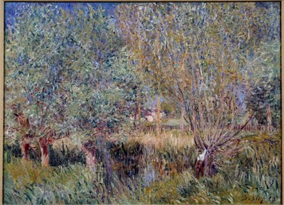 Wilgen aan de oevers van de rivier Orvanne. Schilderij door Alfred Sisley (1839-1899) door Alfred Sisley