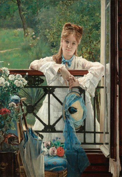 Het Blauwe Lint door Alfred Emile Stevens