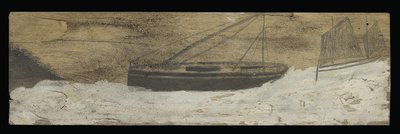 Boten op woelig water door Alfred Wallis