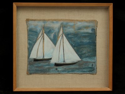 Twee Zeilboten, ca. 1930 door Alfred Wallis