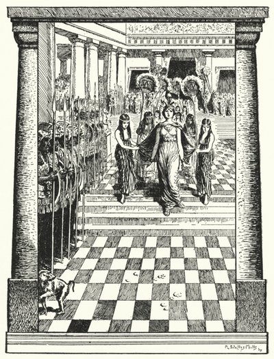 Dido, koningin van Carthago, bereidt zich voor op haar dood nadat ze door Aeneas is verlaten door Alfred Wallis Mills