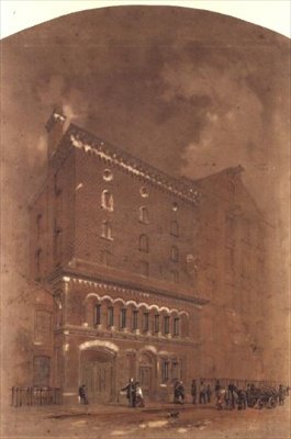 Architectonische tekening voor een magazijn door Alfred Waterhouse