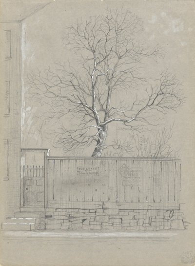 Reclamebord en Boom door Alfred Wordsworth Thompson