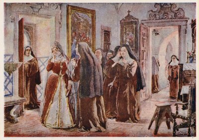 Maria Francisca van Savoye, Koningin van Portugal, in het Klooster van Onze-Lieve-Vrouw van Hoop, Lissabon door Alfredo Roque Gameiro