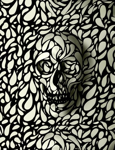 Ingewikkelde schedelillusie door Ali Gulec