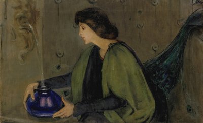 Vrouw en pauw door Alice Pike Barney