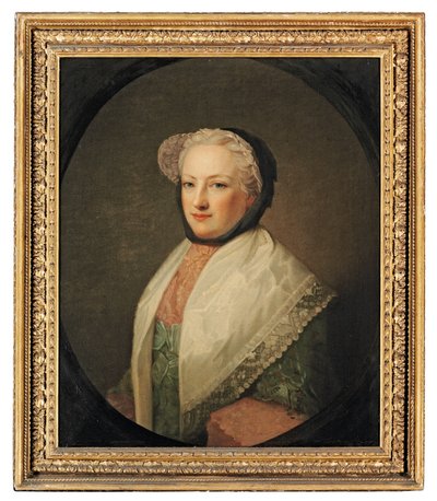 Portret van Anne Drelincourt, Lady Primrose in een geveinsd ovaal, ca. 1709-75 (olieverf op doek) door Allan (follower of) Ramsay