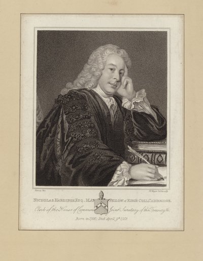 Nicholas Hardinge door Allan Ramsay
