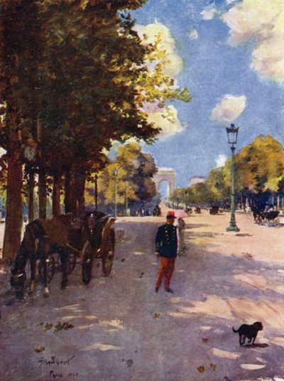 Parijs: Champs-Elysées en de Arc de Triomphe door Allan Stewart