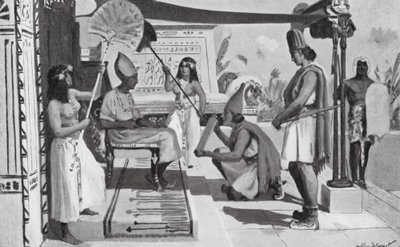 Ramses II ontvangt een kopie van zijn verdrag met de Hettieten door Allan Stewart