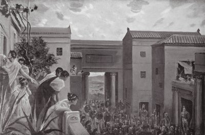Thebaanse nachtelijke aanval op Plataea 441 v.Chr. door Allan Stewart