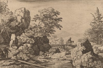 Ruiter op een Brug, waarschijnlijk c. 1645-1656 door Allart van Everdingen