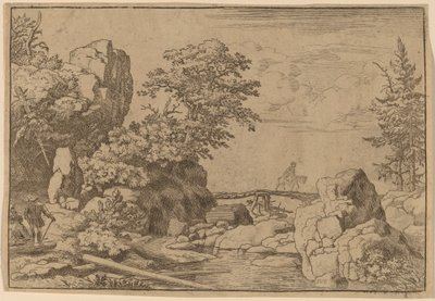 Ruiter op een Brug, waarschijnlijk ca. 1645-1656 door Allart van Everdingen