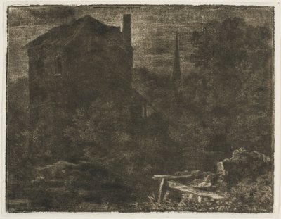 Landschap in de donkere stijl door Allart van Everdingen
