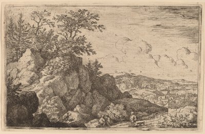 Boer met zijn hond, waarschijnlijk ca. 1645-1656 door Allart van Everdingen