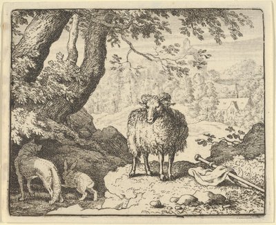 Renard overtuigt het konijn om zijn hol binnen te gaan en doodt hem, 1650-75 door Allart van Everdingen