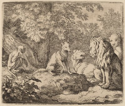 Reinaert Vertelt een Verhaal over Verborgen Schat, waarschijnlijk ca. 1645-1656 door Allart van Everdingen