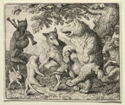 Reinaert de Vos: De Wolf en de Beer vieren hun vrijheid door Allart van Everdingen
