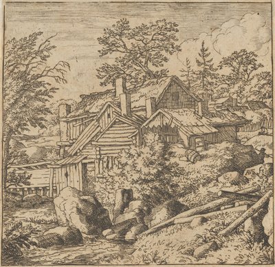 Het gehucht op de berghelling door Allart van Everdingen