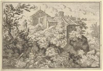 De Drie Huisjes op de Heuvel, 17e eeuw door Allart van Everdingen