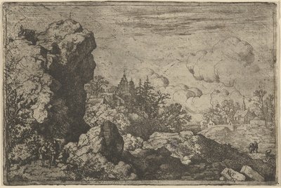 De drie reizigers aan de voet van High Rock, 17e eeuw door Allart van Everdingen
