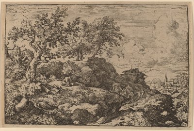 Twee Boeren Zittend op een Heuvel, waarschijnlijk ca. 1645-1656 door Allart van Everdingen