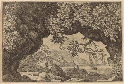Uitzicht door een doorboorde rots, waarschijnlijk ca. 1645-1656 door Allart van Everdingen