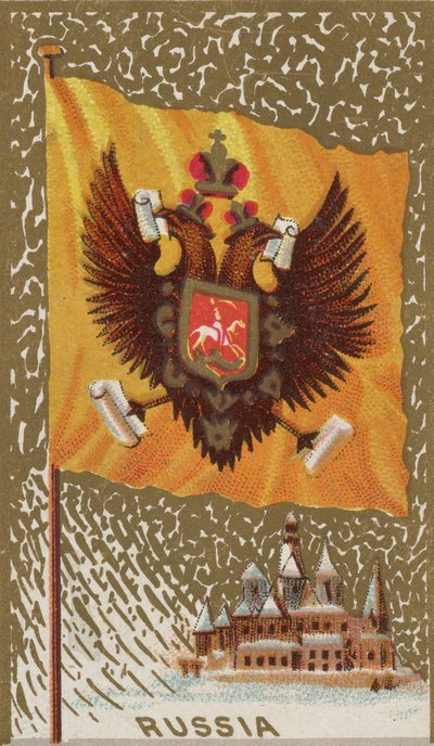 Rusland, uit Vlaggen van alle naties, Serie 1 N9 voor Allen & Ginter sigarettenmerken, 1887 door Allen and Ginter