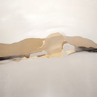 Goudkleurig abstract landschap door Alma