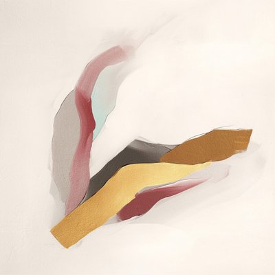 Modern, vloeiend, goudkleurig abstract door Alma