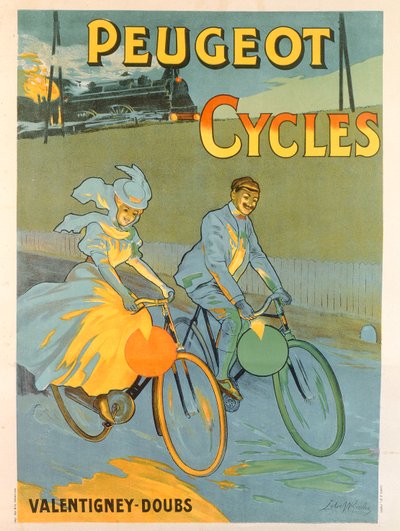 Poster voor Peugeot fietsen door Almery Lobel Riche