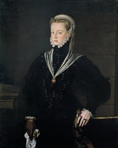 Spaans: Retrato de doña Juana de Austria, princesa de Portugal Portret van Doña Juana de Austria, prinses van Portugal door Alonso Sánchez Coello